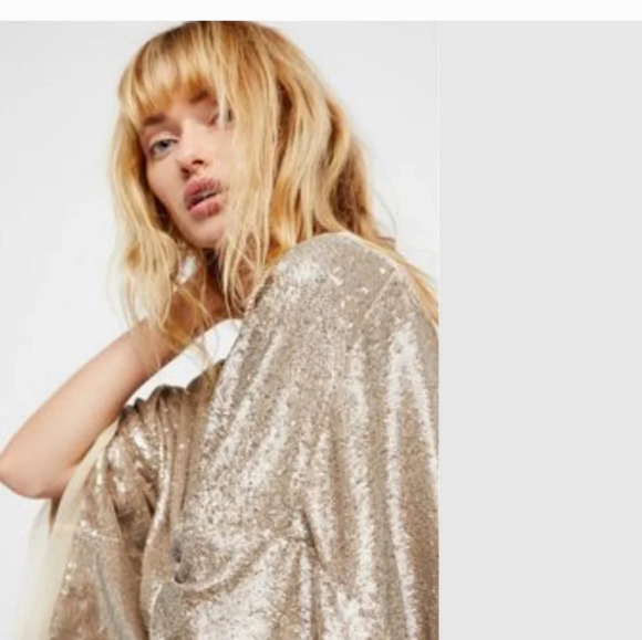 FREE PEOPLE Champagne Dreams Top sequin hold. Size XS - Picture 5 of 16